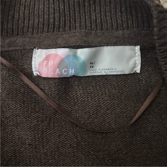 Free People beach Brown Cardigan Set XL - Picture 6 of 9